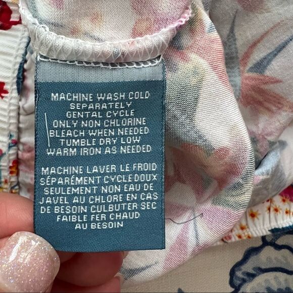 Vintage Caribbean Joe Wide Leg Cropped Tropical Floral Pants 12 - Picture 9 of 9